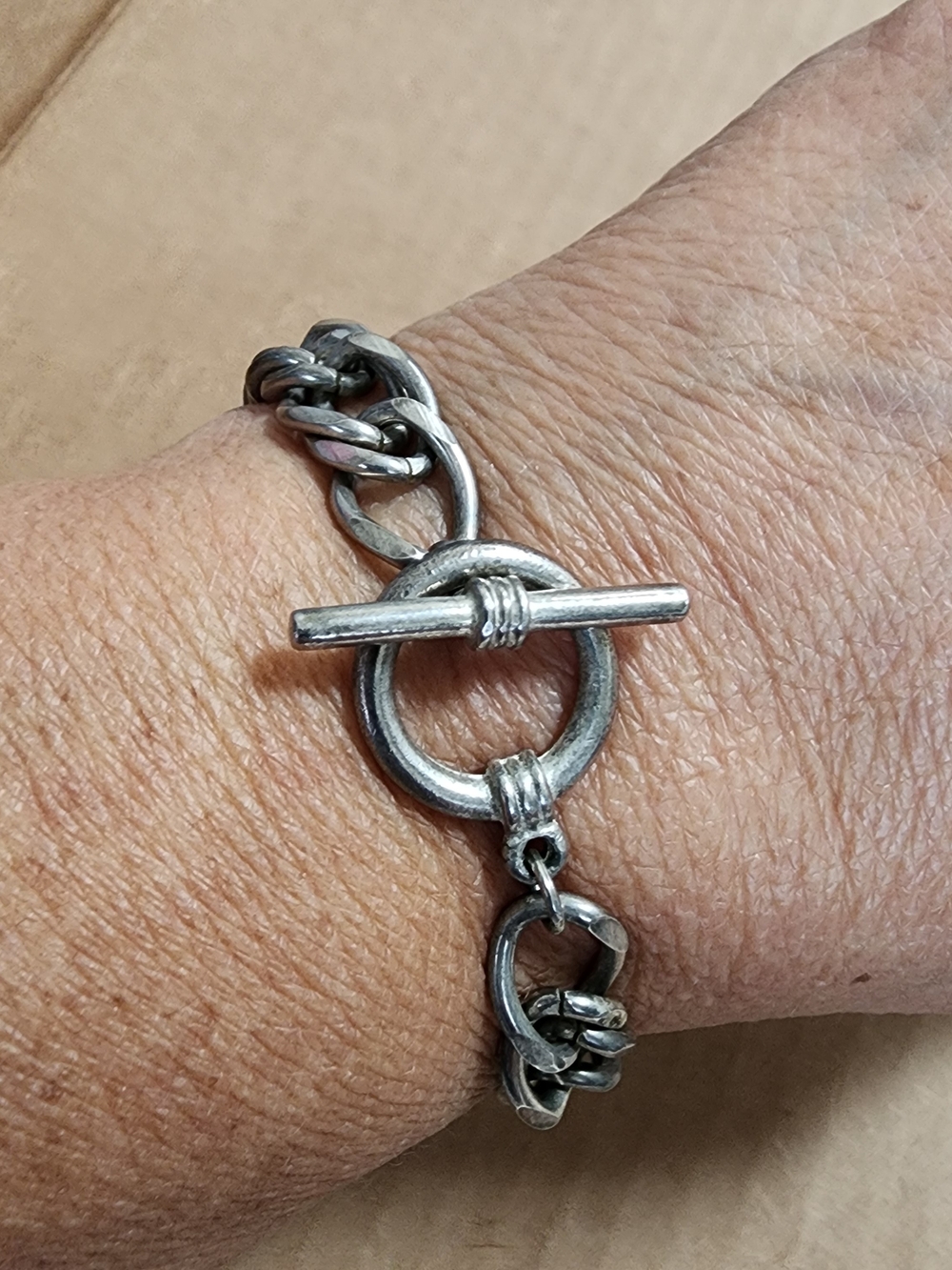 Chunky Silver Toggle Chain Bracelet